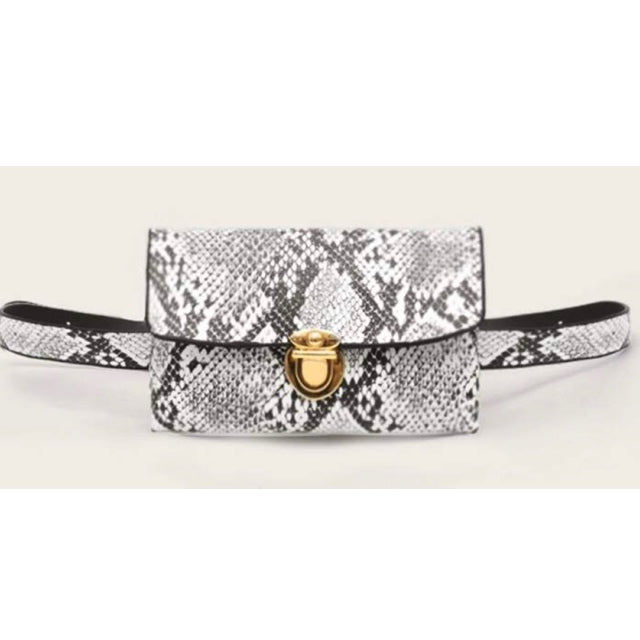 Snake print waist bag